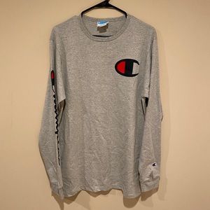 Champion Heather Gray Long-sleeve Shirt - Large